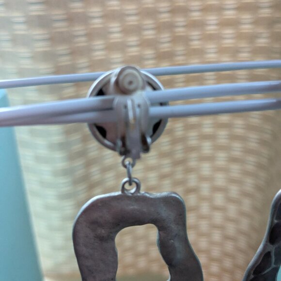 Copper Wire Dangle Earrings - Vintage Geometric Drop Earrings - Picture 2 of 5